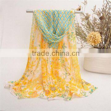 Best prices latest fashionable silk scarf custom printing for promotion