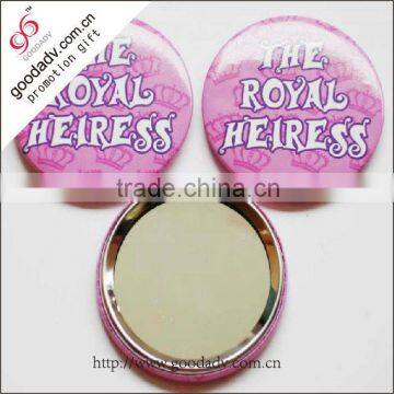 Decorative pretty print hand mirror tinplate mirror cosmetic