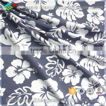 Blue Fabric With White Flower for Swimwear Fabric Stock photo-2