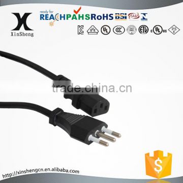 Italy IMQ approval chile power cord cable with 3 pin plug