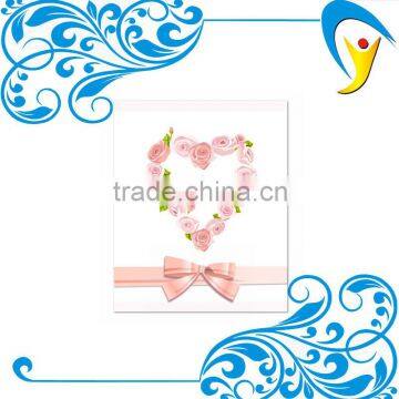 OEM lovely romantic custom design wedding invitation card with decoration