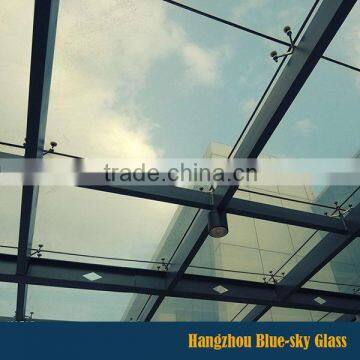 LT China supplier standard size and drilled roof top toughened glass