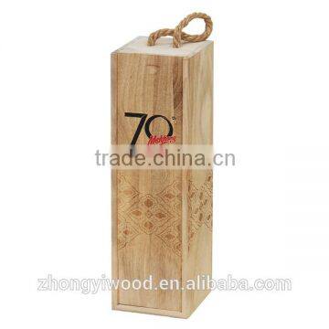 factory china supplier sale FSC sliding lid pine wooden wine packaging box with made in china manufacturers