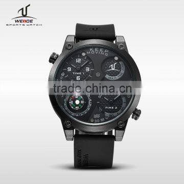 WEIDE Universe Best Selling Products Brand Watch Black Case Leather Band Stainless Steel Back Water Resistant Watches