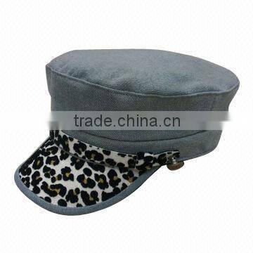 women's military hats with Leopard grain design