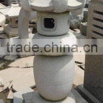 grey outdoor japanese style garden stone lantern