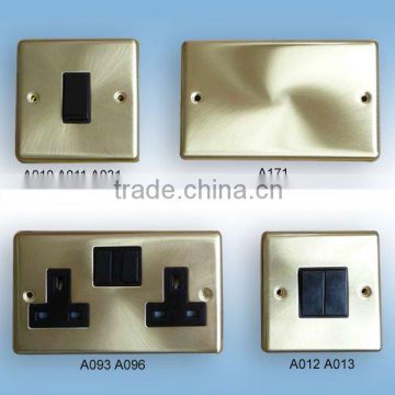 A010 A171 A096 A013 Pressed Satinless Brass wall switch socket