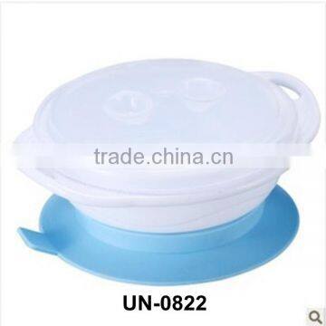 100% Eco-friendly silicone bowl for baby feeding anti-skid soft silicone bowl unbreakable alibaba express UN-0822