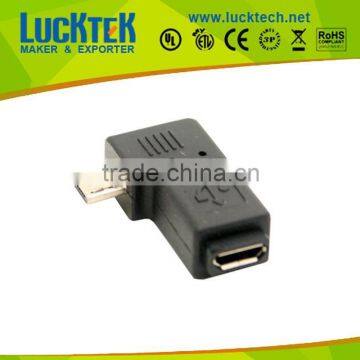 left angled Micro USB adapter, angle Micro USB male to female