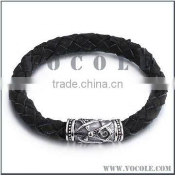 Simple thin braided leather bracelet for unisex China jewelry