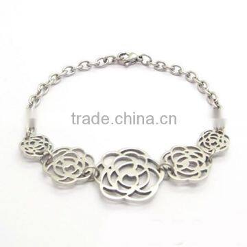 Flower charms stainless steel best friend bracelets metal best friend bracelet best friend bracelets for girls jewelry (LB3216)