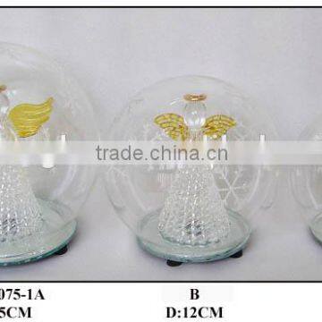 Hand Blown Clear Christmas Glass Ball Sets with LED Light