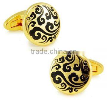 antique brass design stainless steel embossed cloud cufflinks