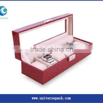 Factory Custom Box Display Red Leather Watch Boxes Hot Sale