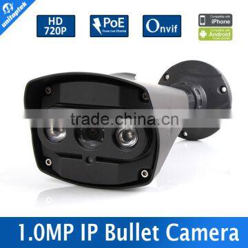 IR 30m 2Pcs Array Leds 1.0MP Outdoor Realtime 720P Bullet POE IP Camera Support P2P Cloud Mobile APP View