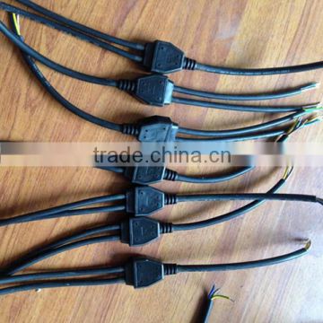 Waterproof Electric Y type multi connector with PVC or Nylon