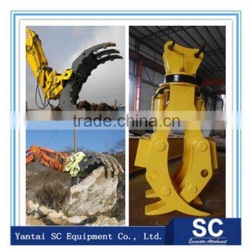 high quality timber log grapple, hydraulic excavator rotating grapple wood grapple