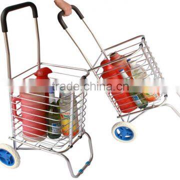 Folding Collapsible Storage Trolley Cart, Folding Hand Trolley Basket,Supermarket Trolley