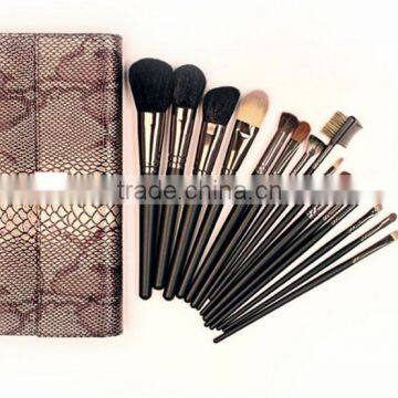 Wholesale Makeup Brushes 15pcs Natural Hair Professional Cosmetic Makeup Brush Sets with Women Bag