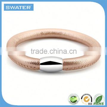 Hot New Products For 2016 Rose Gold Leather Bracelets For Girls