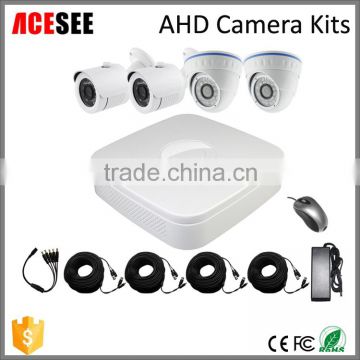 ACESEE Hot Selling HD DVR Kits 4ch AHD CCTV camera system with 4pcs 720P AHD cameras and 4CH AHD DVR