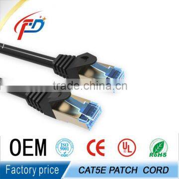 solid rj45 conductor 4pr black 10m FTP CAT 5E PATCH cable