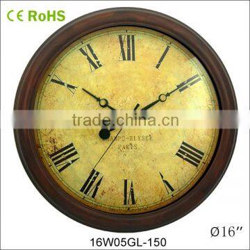 40cm retro style wooden case wall clock roman numbers (16W05GL-150)