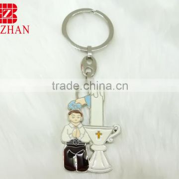 Hot sale beautiful religious alloy key chains