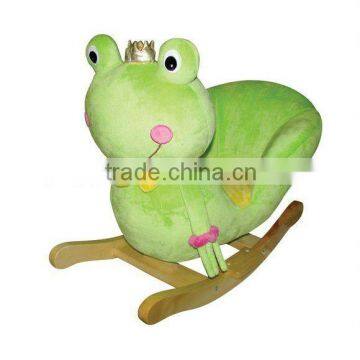 Children's Kids Plush frog Rocking Horse for baby/Infant Chair Musical Rocker New cut and beautiful wooden rockers