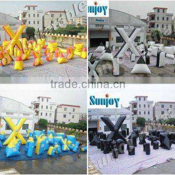 New inflatable giant X paintball bunker/ inflatable paint ball field/obstcle Games