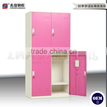 Antique 4-door Closet Key Lock Clothes Steel Locker Metal Stainless Gym Wardrobe Locker photo-4