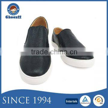 Custom Manufacturers PU Slip-on Children Sneaker with Elastic