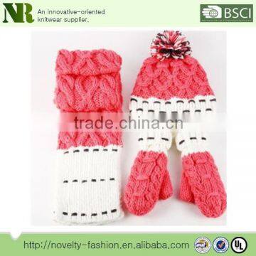 beautiful lovely colorful girl's hat gloves scarfs comfortable to wear