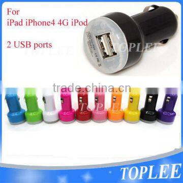 Dual Usb Port Universal 2.1a double usb car charger for Samsung for iphone 4 4s