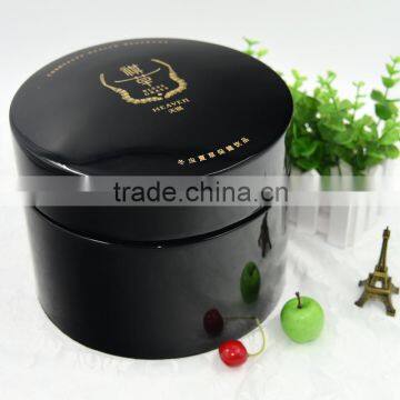 Round Piano Lacquered Box Black