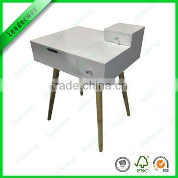 HOT white square wood coffee table with drawer