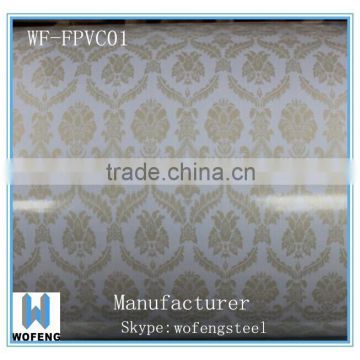 2015 new flower pvc film laminated steel VCM PPGI