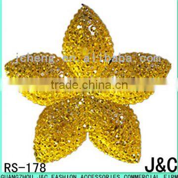 light topaz star effect flower shaped resin stone