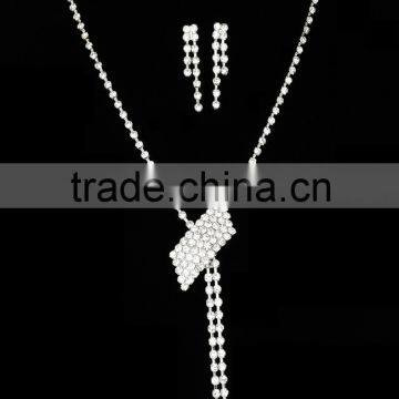 China wholesale beautiful cheap fashion wedding crystal rhinestone nacklace jewelry set