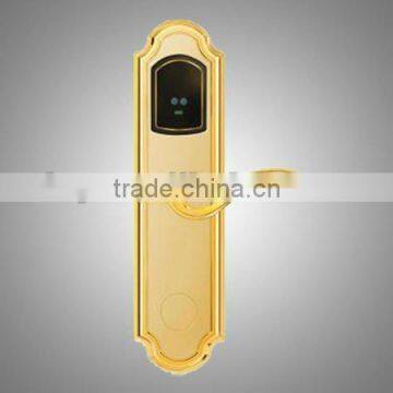 RFID card door lock, zinc alloy material with gold plated hotel door lock for low temprature K-3000B6