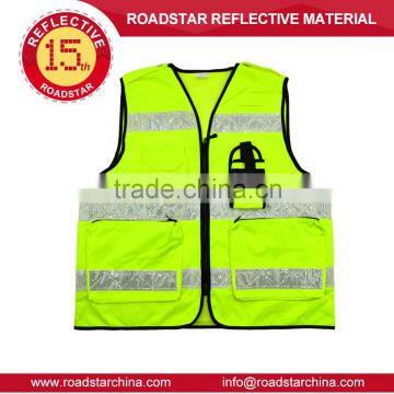 with pocket high visibility reflective safety vest