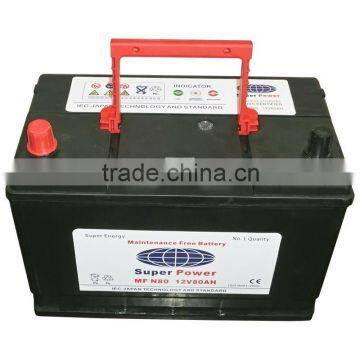 High quality MF auto battery 12v 80ah