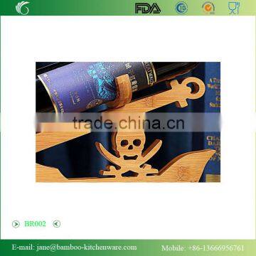 Bamboo Wine Rack Wine Holder Single Bottle Holder Pirate Ship photo-4