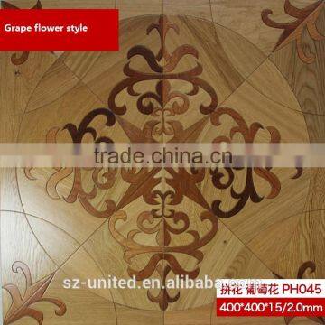 Grape flower style parquet wood flooring