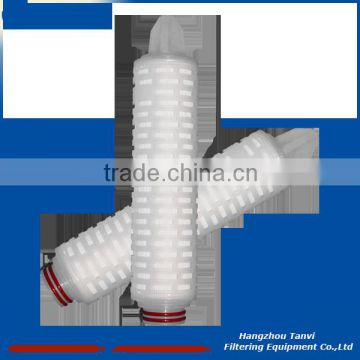 High flow pleated filter cartridge