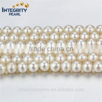 7mm AA near round mostly round natural white freshwater single strand pearl necklace