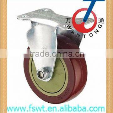 Medium Duty Polyurethane/PVC Rigid Mahogany Caster Wheel