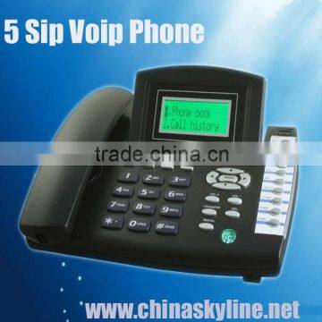 5 line IP PHONE with cheap price, support 5 sip registration