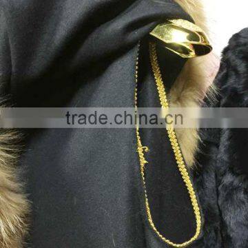 Luxury Design Lady's Cashmere and Raccoon Fur Trim Cape photo-3