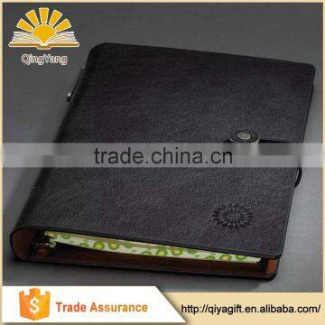 High Quality 6-Ring Binder Leather Notebook With Elastic Band photo-4
